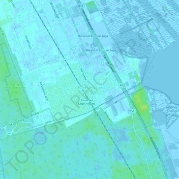 Mappa topografica Torre del Lago Puccini, altitudine, rilievo
