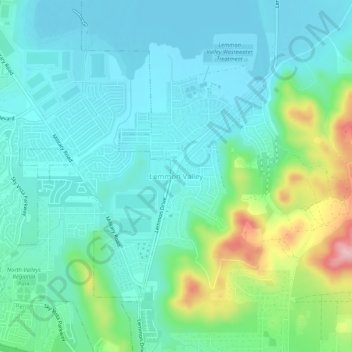 Mappa topografica Lemmon Valley, altitudine, rilievo