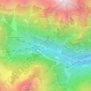 Mappa topografica Al Fracèd, altitudine, rilievo