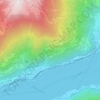 Mappa topografica Deutschberg, altitudine, rilievo