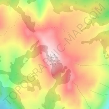 Mappa topografica Kenny Mountain, altitudine, rilievo