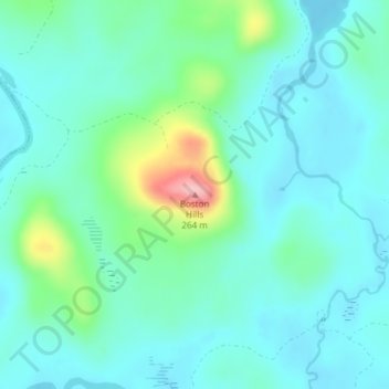 Mappa topografica Boston Hills, altitudine, rilievo