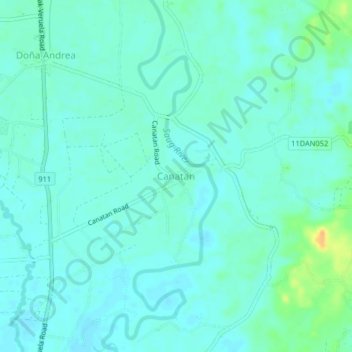 Mappa topografica Canatan, altitudine, rilievo