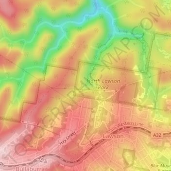 Mappa topografica Dantes Glen, altitudine, rilievo