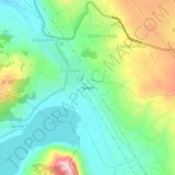 Mappa topografica Huaypo, altitudine, rilievo