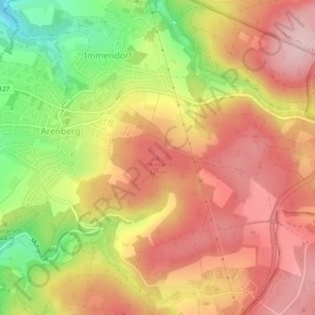 Mappa topografica Kissel, altitudine, rilievo