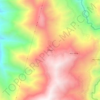 Mappa topografica Pillao, altitudine, rilievo