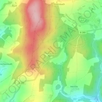 Mappa topografica Peterleinstein, altitudine, rilievo