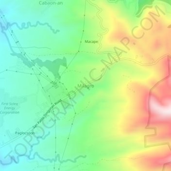 Mappa topografica Milagro, altitudine, rilievo