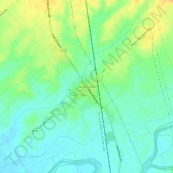Mappa topografica Santa Cecilia, altitudine, rilievo