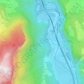 Mappa topografica Sous Radon, altitudine, rilievo