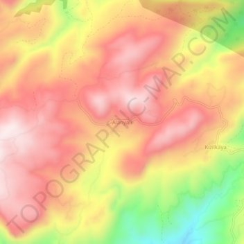 Mappa topografica Alanyalı, altitudine, rilievo