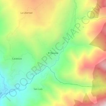 Mappa topografica El Paraiso, altitudine, rilievo