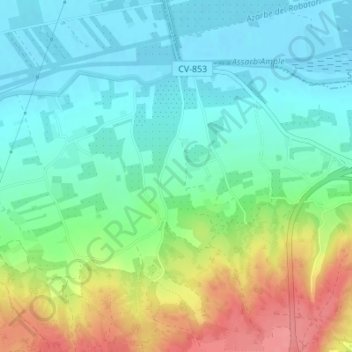 Mappa topografica El Molar, altitudine, rilievo