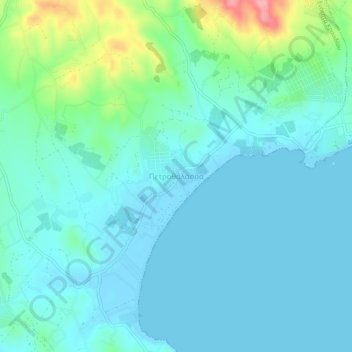 Mappa topografica Petrothalassa, altitudine, rilievo