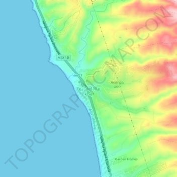 Mappa topografica Real del Mar, altitudine, rilievo