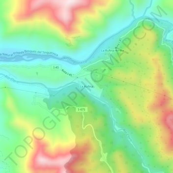 Mappa topografica La Rufina, altitudine, rilievo