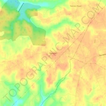 Mappa topografica Ryceville, altitudine, rilievo