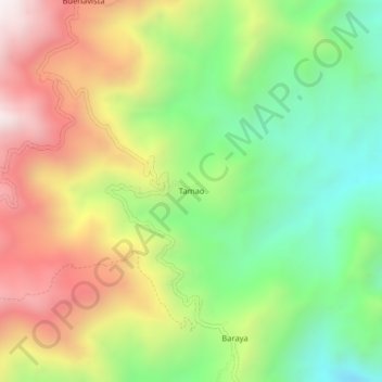 Mappa topografica Tamao, altitudine, rilievo