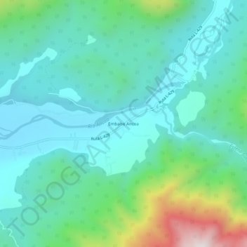 Mappa topografica Embalse Ancoa, altitudine, rilievo