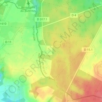 Mappa topografica Bourg Neuf, altitudine, rilievo