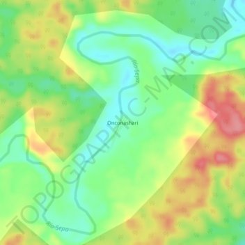 Mappa topografica Onconashari, altitudine, rilievo