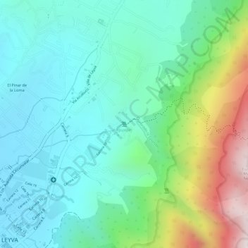 Mappa topografica Iguaque, altitudine, rilievo