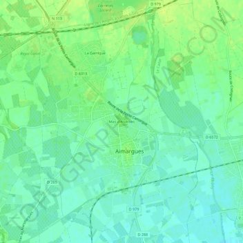 Mappa topografica Mas d'Androns, altitudine, rilievo