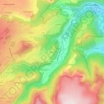 Mappa topografica Chastre, altitudine, rilievo
