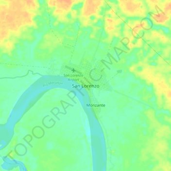 Mappa topografica San Lorenzo, altitudine, rilievo