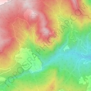 Mappa topografica Montebotolino, altitudine, rilievo