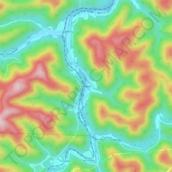 Mappa topografica Ottawa, altitudine, rilievo
