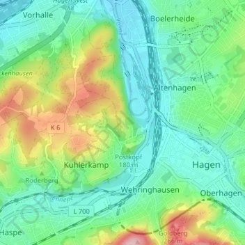 Mappa topografica Philippshöhe, altitudine, rilievo