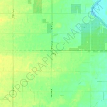 Mappa topografica Capay, altitudine, rilievo