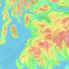 Mappa topografica Ayrshire, altitudine, rilievo