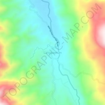 Mappa topografica Langgawisan, altitudine, rilievo