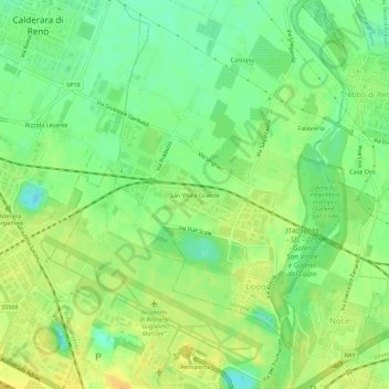 Mappa topografica San Vitale Grande, altitudine, rilievo