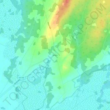 Mappa topografica Midgic, altitudine, rilievo