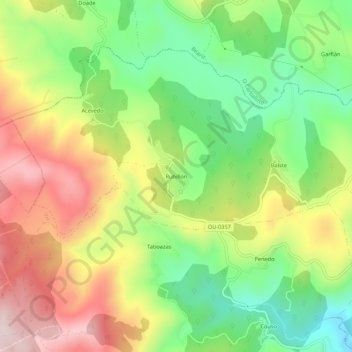 Mappa topografica Rubillón, altitudine, rilievo