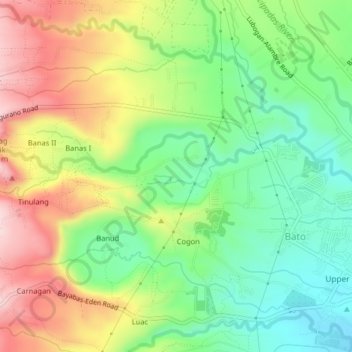 Mappa topografica Toril District, altitudine, rilievo