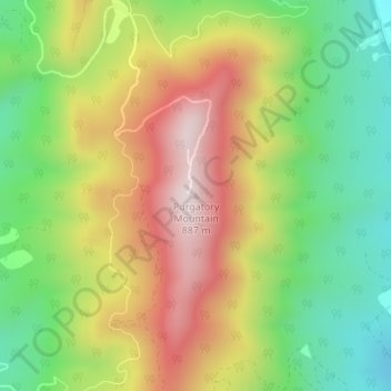Mappa topografica Purgatory Mountain, altitudine, rilievo