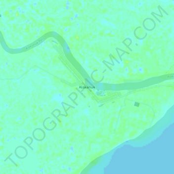 Mappa topografica Alakanuk, altitudine, rilievo