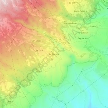 Mappa topografica La Cisnera, altitudine, rilievo