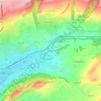 Mappa topografica La Justice, altitudine, rilievo