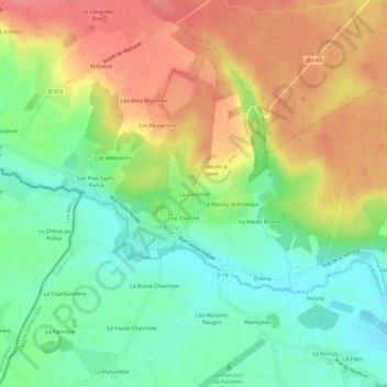 Mappa topografica La Garenne, altitudine, rilievo