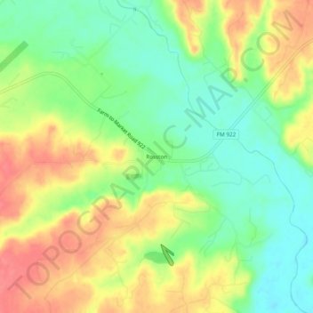 Mappa topografica Rosston, altitudine, rilievo