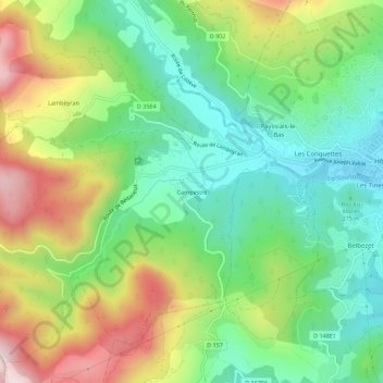 Mappa topografica Campestre, altitudine, rilievo