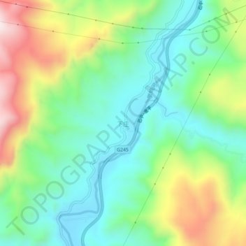 Mappa topografica 下庄, altitudine, rilievo