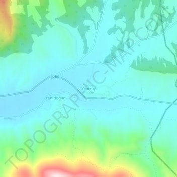 Mappa topografica Yeniköy, altitudine, rilievo