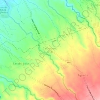 Mappa topografica Calumpang Lejos, altitudine, rilievo